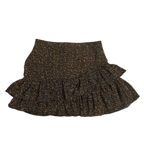 Ted Baker London Skirt Asymmetric Ruffle Brown Dainty Size UK 4 12 Large New - Picture 3 of 8